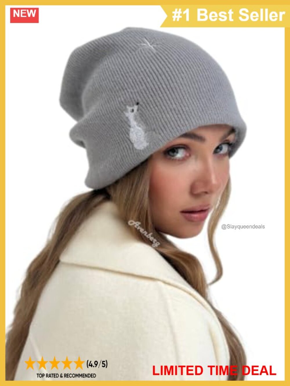 Oversized Slouchy Knit Beanie Non-Itchy Winter Hat
